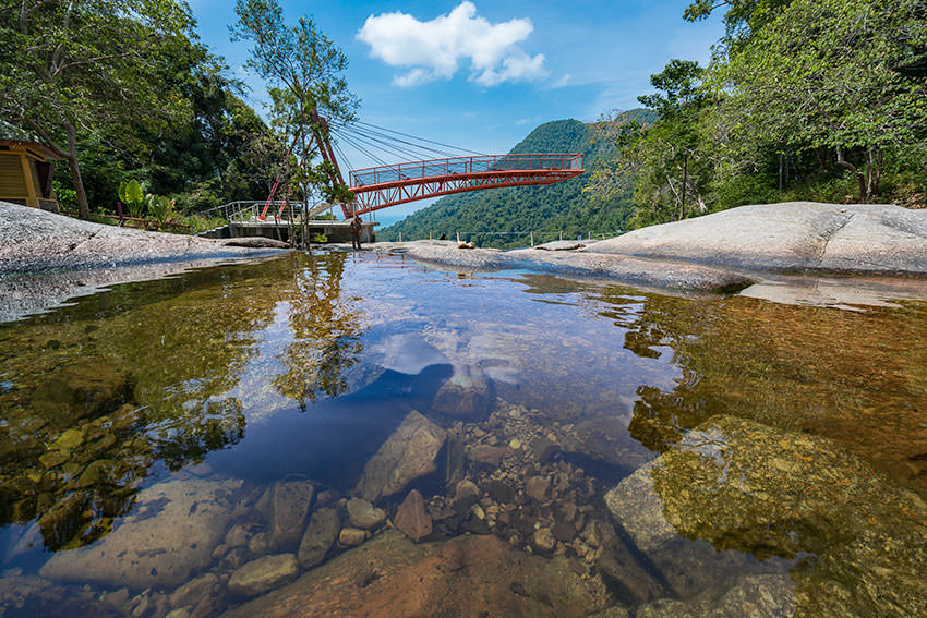 Bridge Over The River 7 Wells Waterfall Langkawi